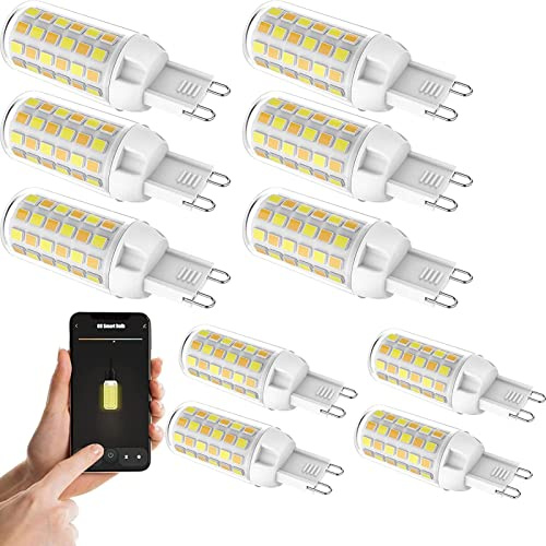 sPeesy G9 Smart LED Lampadine Dimmerabile 3W 320LM Alexa Lampadina WiFi G9 LED Intelligente Lampadine Controllo Vocale, Nessun Hub Richiesto WiFi G9 Smart Bulb (Size : 10pack)