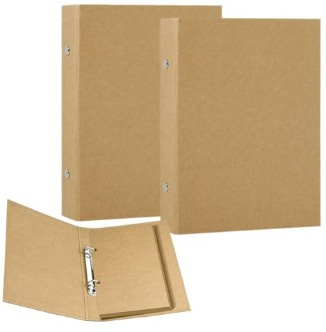 Ordner A5, A5 Binder, Ringbuch A5 Nachfüllbar Kraftpapier, A5 Ringbuch | Ringordner mit 2 Ringen zum Hinzufügen von Broschüren-Cover Papiere Lose Blätter, 2 Stück