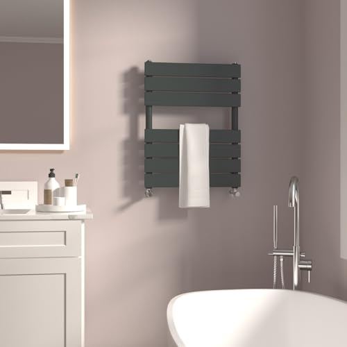 GY Bath Bathroom Radiator Anthracite 650x500mm Flat Panel Towel Rail Designer Modern Central Heating Rads