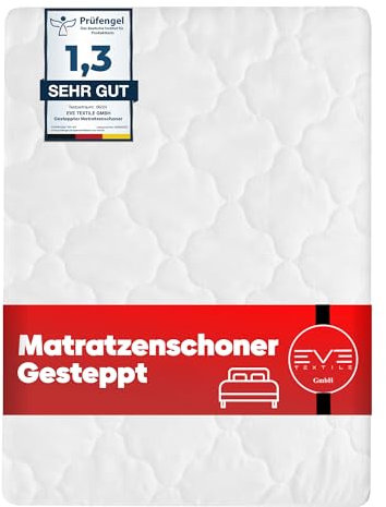 Eve Textile® Gesteppter Matratzenschoner 160x200 cm Matratzenauflage Matratzenbezug; Topper Milbenbezug Matratzenhülle bis 20 cm Matratzenhöhe; Matratzentopper für Betten & Boxspringbett