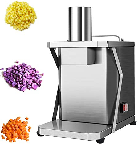 Cortador de verduras eléctrico 200W Cortador de verduras eléctrico, Cortador de alimentos comercial con 4 cuchillas, Cortador de frutas y verduras de acero inoxidable para cebollas Patatas Z