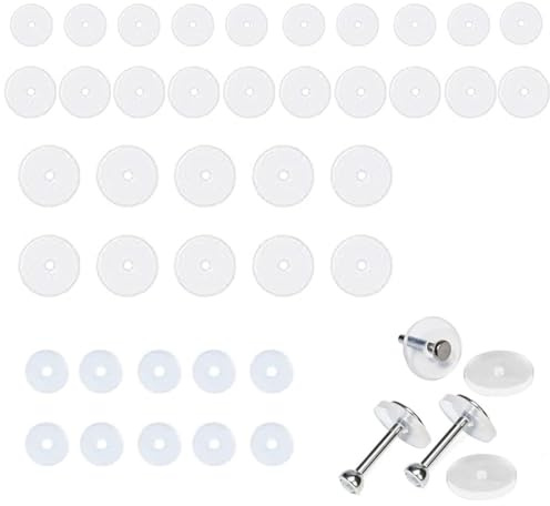 LAKJUOZ 30 Pcs Gemischte Größe Anti Wildfleisch Piercing Disc, Mit 10 Befestigungsringen, Keloid Disc Für Piercing Bump Clear Disc Pads Zu Stabilisieren Ohrringe Stopper Earlobe Unterstützung Patches