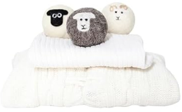 Wool Dryer Balls, Pack of 3 English Sheep Breed, Felted Laundry Balls, Reusable, Chemical Free Laundry, Natural Fabric Softener
