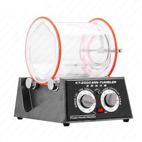 KT2000 Rotary Jewelry Polisher Tumbler Bead Surface Cleaner Drum Polisher With Bevel Timer 5kg