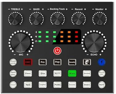 Carte Son en Direct V8S Audio USB Carte Son Externe Microphone mélangeur changeur de Voix en Direct Streaming Audio mélangeur de Son - Table de mixage