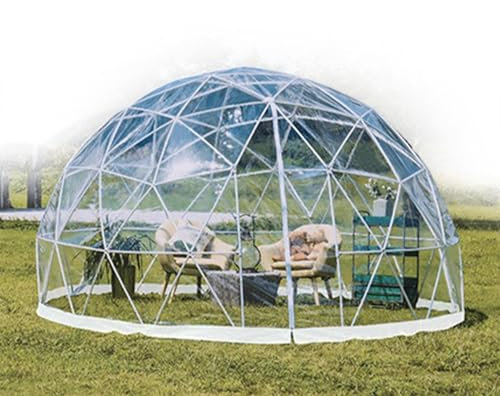 agreilduite 12 x 7 Fuß große transparente Kuppelzelte, Gewächshaus-Gartenkuppel-Iglu/Outdoor-Blasenzelt, wetterfester Campingunterstand mit 2 festen Lösungen, transparentes Iglu-Kuppelhaus