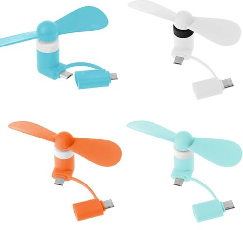 BOGEEL Ventilador USB tipo C extraíble de baja potencia para teléfono móvil, PC, portátil, plástico