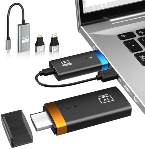 Trasmettitore e ricevitore HDMI wireless, 30,5 m, decodifica 4K 1080p a 60 Hz, uscita HD senza fili HDMI, 2,4 G e 5 G, plug & play, bassa latenza per lo streaming di video/audio per monitor da laptop