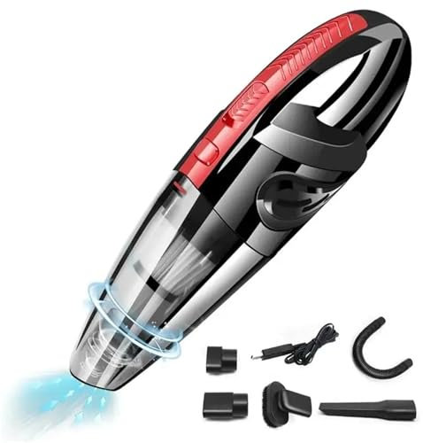 JKELPV Portátil Aspiradores Aspiradora portátil inalámbrica de Mano para Coche, Aspirador de Mano Recargable con succión, Carga rápida para Pelo de Mascota doméstica Mini Aspiradora