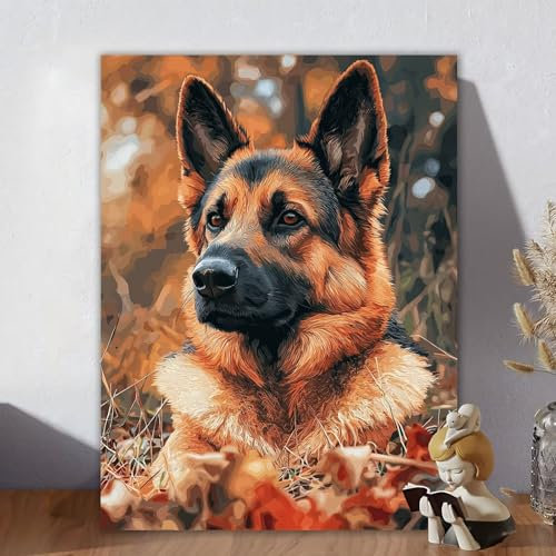 Malen Nach Zahlen Erwachsene Hund, Malen Nach Zahlen Kinder, DIY Kreativ Set für Frauen mit 3-Pinseln und Acrylfarbe Kit, Paint by Numbers Cool für Aesthetic Room Decor, Ohne Rahmen 80x110cm W-2