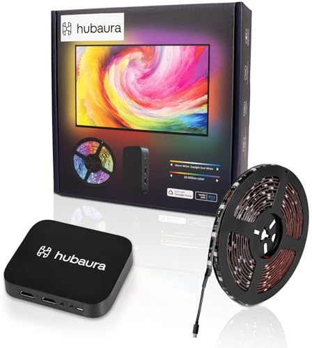 HUBAURA Sync Box retroiluminación HDMI 2.0 tira LED sincronización de imagen, tira LED para TV de 42 a 88 pulgadas (83-88 pulgadas)