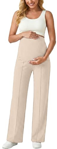Générique Pantaloni Premaman a Vita Alta da Donna Fodera In Pile Leggings Maternità Estensibili Esterno Interno Autunno Inverno Pantaloni Fuso Donna Incinta Taglio Dritto Collant Termici