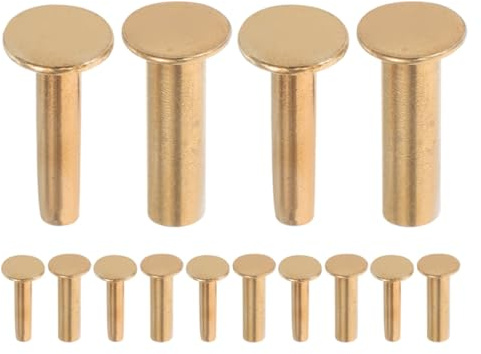 DONFAMDS 7 Pares de Remaches de Cobre de 1,4 Cm para Mangos de Cuchillos de Cocina, Accesorios de Bricolaje, Sujetadores para Reparación de Mangos de Chef, Tornillos para Cuchillos