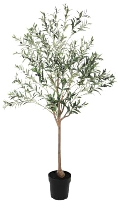 Kunstpflanze Olivenbaum 170cm | Im Topf, Mediterrane Optik, Pflegeleicht, Realistische Blätter