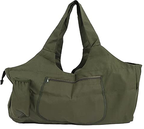 MEMEWOCA Militärisch grüne Yogatasche, übergroße Reisetasche mit Schultergurt und Mehreren Taschen, strapazierfähige Fitness-Tasche aus Leinen für Damen und Herren, tragbare Outdoor-Fitness