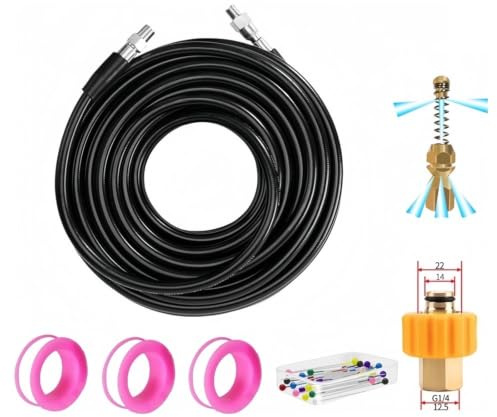 Manguera de limpieza, kit de herramientas de limpieza de dragado de tuberías, boquilla de limpieza de aguas residuales