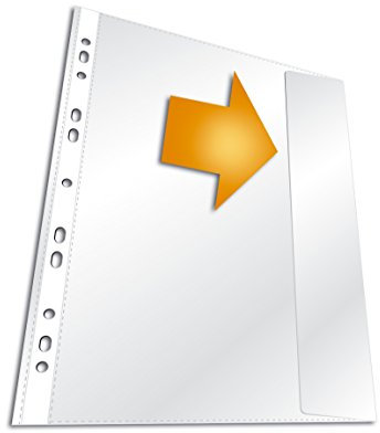 Durable Prospekthülle mit Klappe, Außenseite offen, DIN A4, Made in Germany, PP, 5 Stück, transparent, 266419