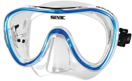 Seac Salina SLT, Maschera Subacquea per Uomo, Donna e Bambini in silicone, Ideale per Snorkeling, Trasparente/blu, Standard
