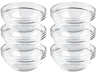 Luminarc, Serie Empilable, Schüssel 9 cm, im 6-er Set, stapelbare Obstschalen, Glas in zeitlosem Design, Durchsichtig