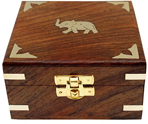 ITOS365 Handgefertigte Schmuckschatulle aus Holz für Frauen, Schmuck-Organizer, handgeschnitzte Geschenkartikel