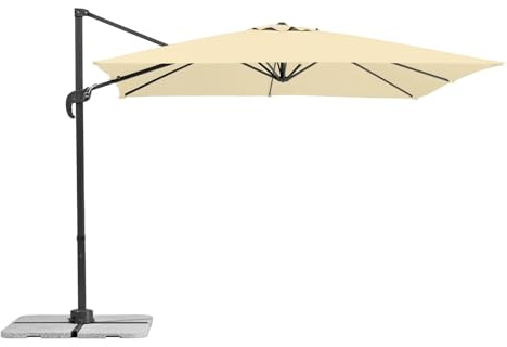 Schneider Sonnenschirm Rhodos Junior, natur, 270 x 270 cm quadratisch, 786-02, Gestell Alu/Stahl, Bespannung Polyester, 18 kg
