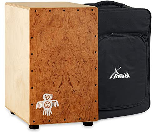 XDrum Cajon Peruana Hard Wood (3 mm Schlagplatte, 9 mm Birkenkorpus, 48 cm hoch, inkl. Rucksack-Tasche)