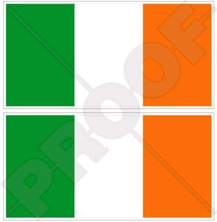 IRLAND Irische Flagge EIRE 110mm Auto & Motorrad Aufkleber, x2 Vinyl Stickers