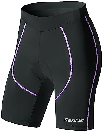 Santic Cuissard Cycliste Femme Rembourré Cuissard Cyclisme Cuissard Velo Short Cycliste Violet EU XXL