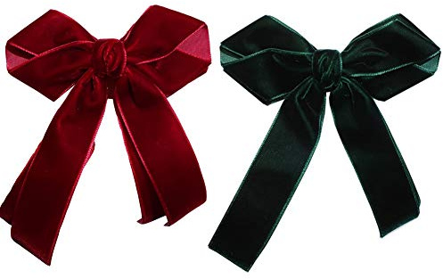 Samt-Haarschleifen, Krokodilklemmen, Haarschmuck für Mädchen und Frauen, 2 Stück