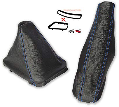 The Tuning-Shop Ltd Schaltsack Handbremsmanschette kompatibel mit BMW E36 E46 Leder Blau Naht