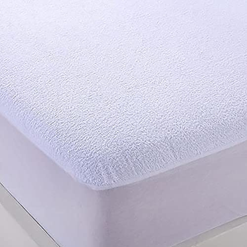 YIBO Protector de colchón, Cubre colchón Ajustable, de Rizo, Impermeable y Transpirable, 50% Algodón, Todas Las Medidas, Cama 150 x 190/200 cm