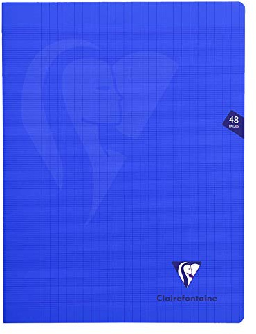 Clairefontaine 322311C - Packung mit 10 Heften Mimesys DIN A4+, 24x32cm, 24 Blatt, Französische Lineatur, 90g, Einband PP, Marineblau, 1 Pack