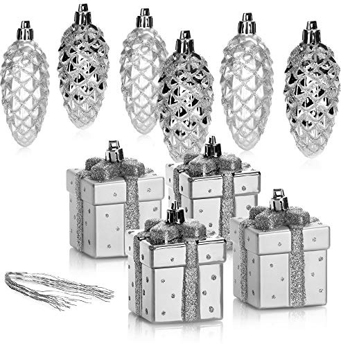 COM-FOUR® 10-teiliges Christbaumanhänger-Set, bruchfester | tolle Weihnachtsdekoration
