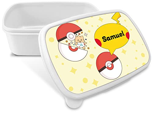 LolaPix Brotdose PIKA. Personaliserte Snackbox Kinder. Brotdose Kinder. Geeignet für Mikrowellen und enthält kein BPA, Phthalate oder Schwermetalle. PIKA