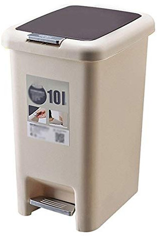 Plastique Pressing Type Poubelle Seau Grande Taille Poubelles Carrées Pédale Maison Poubelle Poubelle Porte-Sac À Ordures 10L (Jaune)