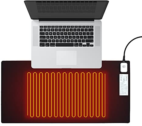 Gobesty Beheiztes Mauspad, 900 x 400mm Mousepad XXL, Beheizte Schreibtischunterlage Wasserdicht, mit 7 Heizstufen, Anti Rutsch Groß Mauspad, 4 Stunden Automatischer Abschaltung, Wintergeschenk