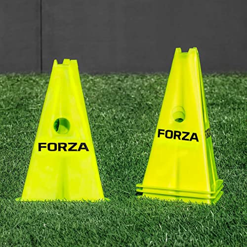 FORZA Pro Plots de Délimitation Tri [8 Couleurs] | Améliorez Vos Entraînements | Pack de 4 ou 8 avec Bases en Option (Jaune, Pack de 8 (sans Bases))