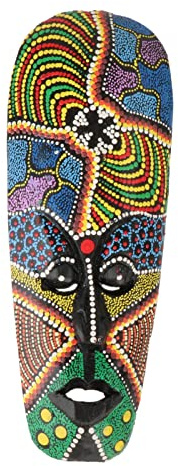 LOVIVER Máscaras de Pared Máscara Africana Decoración para Colgar en la Pared Madera Maciza Máscara Africana Colorida Máscara Especial Africana para, 11x30cm