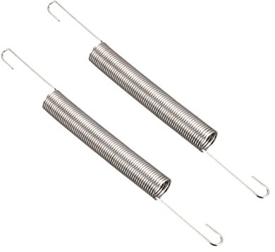 QUARKZMAN 60mm Libero Lunghezza Doppio Gancio Tensione Molla x 2 Pezzi Metallo Estensione Elicoidale Molla Spirale per Industriale Macchine, [Argento]