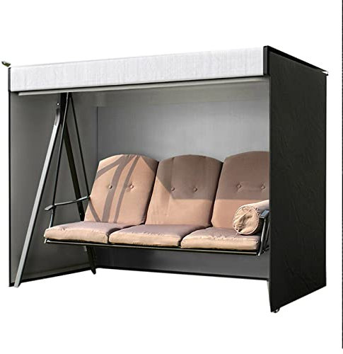 Hollywoodschaukel Schutzhülle 3 Sitzer, Terrasse Abdeckplane für Hollywoodschaukel mit Kordelzug 420D, Wasserdicht, Winddicht, UV-Beständiges, 220x125x170cm(Size:210D-Oxford-cloth)