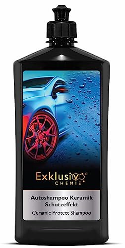 Exklusiv Chemie® Autoshampoo Keramik Schutzeffekt 750ml | Auto Shampoo Konzentrat mit Abperleffekt | Auto Reiniger mit Keramik Versiegelungseffekt | Wasser & Schmutzabweisend für alle Auto Außenteile