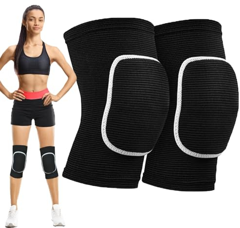 1 Par rodilleras,Rodilleras Voleibol para Niño/Adulto,rodilleras futbol sala portero,Elástica Protector Rodilla para Balonmano Futbol Baloncesto Moto Patinaje Artístico Baile Entrenamiento Pilato (S)
