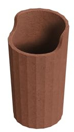 COSMIC Avenir Vaso Portacepillos para Encimera de Baño con Diseño Contemporáneo y Poligonal. Soporte para Cepillos de Dientes de Plástico Reciclado de Color Terracota