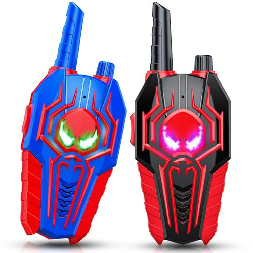 Spider Walkie Talkies for Kids, Toyokid Boy Toys for 4 5 6 Year Old Girls Gift Ages 3-12 Year Old Boy Gift Age 5 6 7 8 Walkie Talkie Outdoor 3 4 5 6 7 Kids Toys Camping Hiking Garden