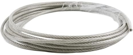 Stahlseil 5/10 Meter Stahl, PVC-beschichtetes, flexibles Drahtseil, weiches Kabel, transparenter Edelstahl, Wäscheleine, Durchmesser 0,8/1/1,5/2/2,5/3/4 mm Drahtseil ( Größe : 5M , Color : 4mm after c