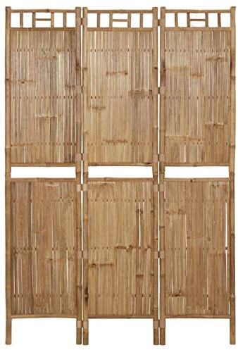 Iiaky Paravento a 3 Pannelli in bambù 120x180 cm,Paravento da Interno in Metallo,Separé Divisorio Interno Pieghevole con Piedini Stabili,Pannelli Divisori per Interni per Casa e Ufficio