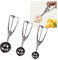 3PCS Stainless Steel Ice Cream Scoop,Meatball Scoop for Meatballs,Melon Baller Scoop,Cookie Scoops for Baking in Kitchens,Ice Cream Shop