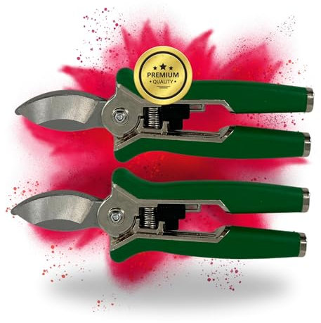 TronicXL 2 cesoie da giardino di alta qualità, forbici da giardinaggio, lama curva, tagliaerba, tagliaerba, tagliaerba, forbici da lettura