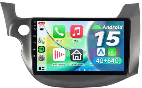ACAVICA 10,1 Autoradio Android 15 pour Honda Jazz Fit 2007-2014 4+64GB | 8 cœurs, Écran tactile IPS CarPlay sans fil Android Auto, GPS, Bluetooth, écran partagé, Caméra Arrière, Plug & Play