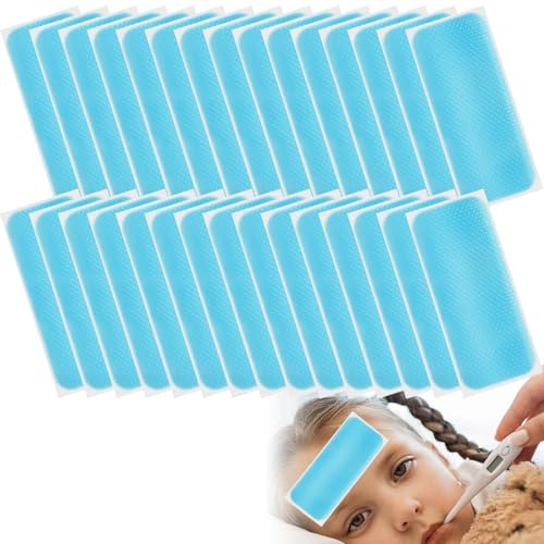 Kühlpflaster,30 Blatt Fieberpflaster,Kühlendes Fieberpflaster für Kinder,Kühlakku Gel,für Kinder und Erwachsene,Sofort Kältekompresse,Hitzschlag-Kühlpflastern